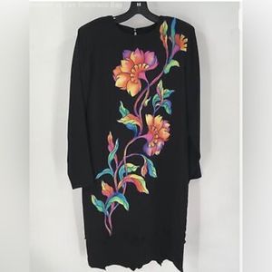 RARE 1980’s Yolanda Lorente Hand-Painted Silk Dress